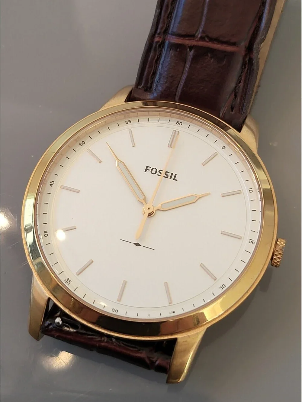 The Minimalist by Fossil 44mm Luxury Men's Watch StainlessSteel Cream Dial LNWOT